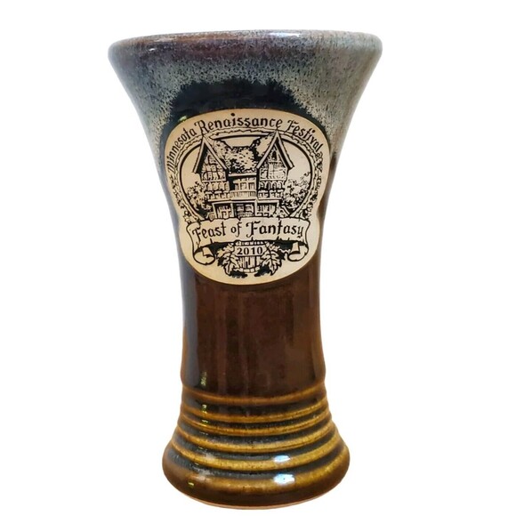 Minessota Renaissance Festival Mug Drinking Cup Banner Oak Pottery Chalice 2010 - Picture 8 of 8